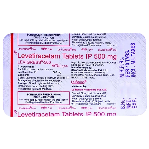 levigress 500mg tablet 10's